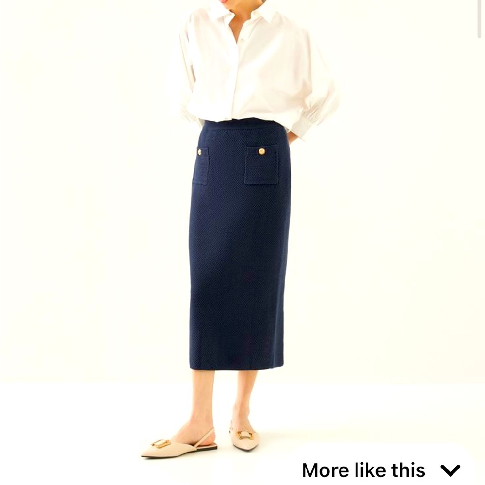 Love Bonito Jorden Knit Skirt with Gold Button Detail